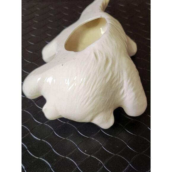 Vintage White Fluffy Ceramic Cat Figurine Laying Down with Belly Up - Picture 6 of 10